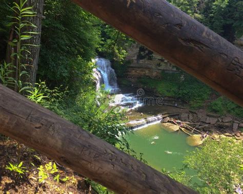 The View From Above The Falls At Cummins State Park Stock Photo Image