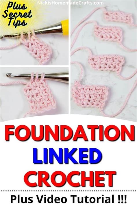 Chainless Foundation Linked Crochet Tutorial For SC HDC DC And TR