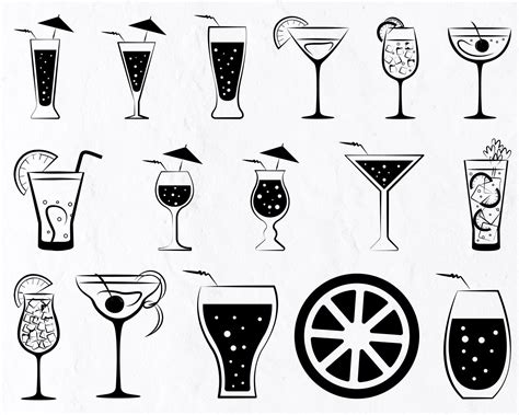 25 Cocktail Svg Bundle Boisson Svg Cocktails Svg Boisson Etsy France