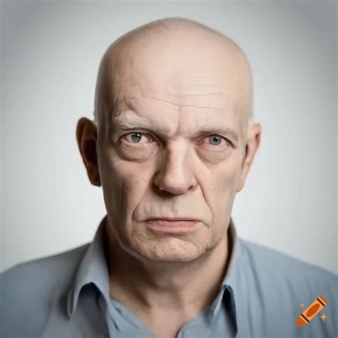 Portrait Of A Middle Aged Man With Serious Expression