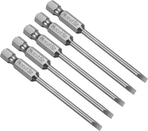 Sourcing Map Pcs Mm Slotted Tip Magnetic Flat Head Screwdriver Bits