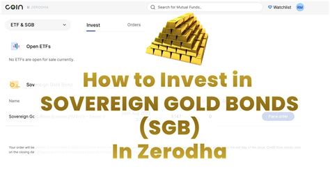 How To Invest In Sovereign Gold Bonds SGBs In Zerodha YouTube