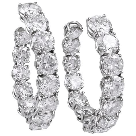 Harry Winston By Jacques Timey Diamond Platinum Hoop Earrings At 1stdibs Harry Winston