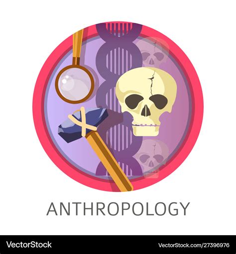 Anthropology subject studies themed concept logo Vector Image