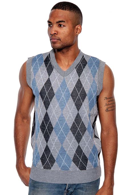 True Rock Men S Argyle V Neck Sweater Vest