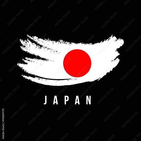 Japan Flag Brush Logo Vector Template Design Stock Vector | Adobe Stock