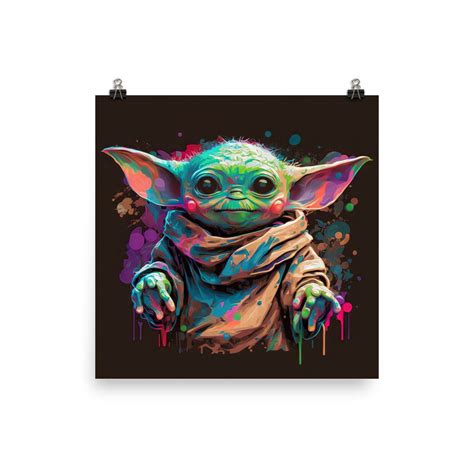 Baby Yoda Fan Art Poster for Kids Room Gaming Rooms and - Etsy