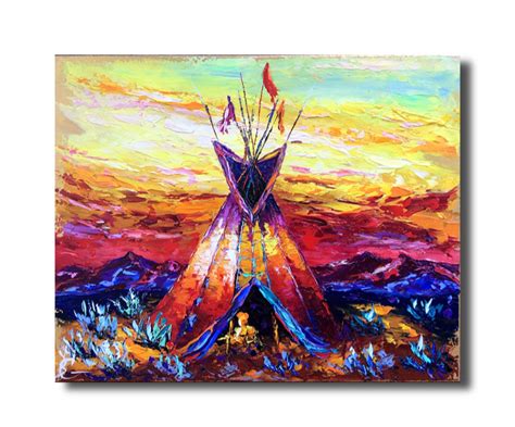 Tipi Teepee Native American Indian Art Montana 16:20 Original - Etsy