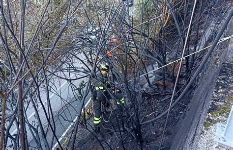 Piante Avvolte Dalle Fiamme Scongiurato Incendio Boschivo A Brunate