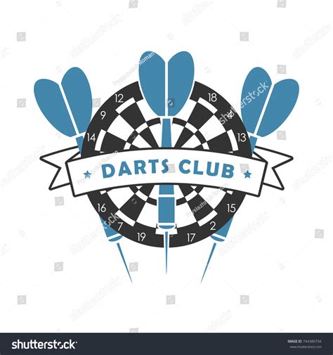 Darts Club Logo Template Sport Emblem Stock Vector Royalty Free 744380734