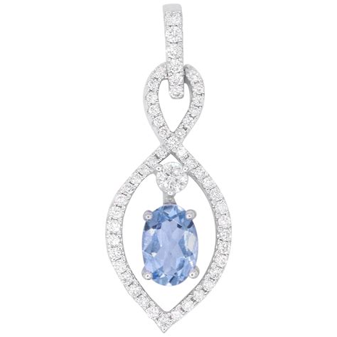 Santa Maria Aquamarine and Diamond Pendant For Sale at 1stDibs