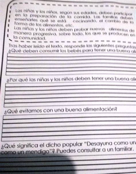 Solved La Comunidad Se Producen En Tras Haber Leido El Texto Responde