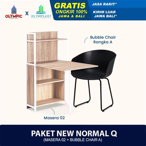 Olympic Paket New Normal Q Set Meja Belajar Meja Kerja Meja