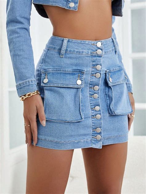 Pin By Dijackson Clothing On Denim Skirt Outfits Denim Skirt Women