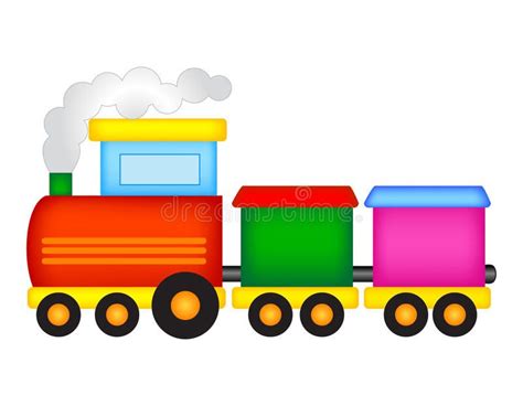 Toy train. Illustration of a colorful toy train isolated on white ...