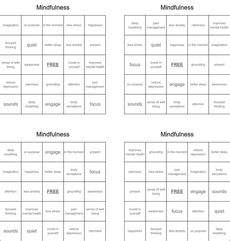 Mindfulness Word Search Wordmint