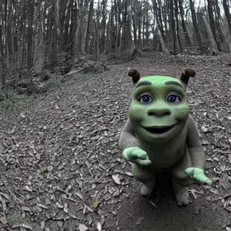 Shrek Caught On Trail Cam Trying To Eat Camera Wide Stable Diffusion