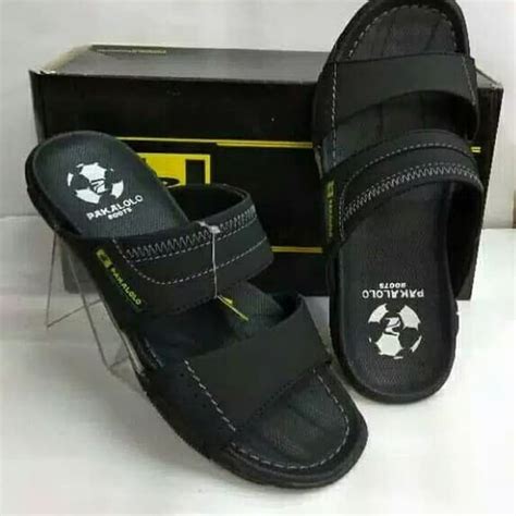 Jual Sandal Selop Pakalolo Pria Kulit 100 Kekinian Terbaru Full Hitam