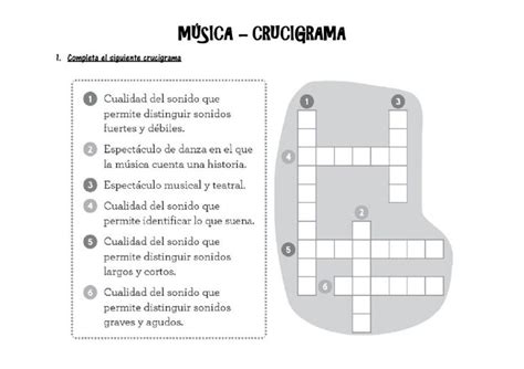 A Crossword Puzzle Is Shown With The Words In Spanish And An Image Of A