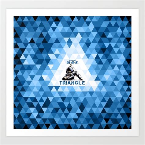 Blue Bjj Triangle choke. Jiu-jitsu grappling Art Print by Alberto Bravo | Society6