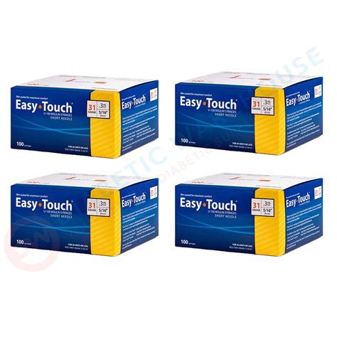 Easytouch Insulin Syringes 31g 3cc 5 16 100 Bx Pack Of 4