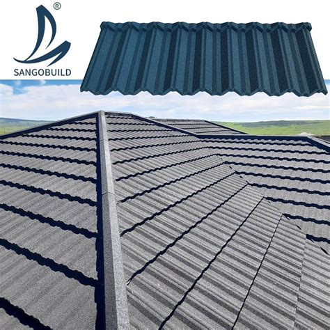 Villa Roofing Materials Rooftop Modern Design Stone Coated Steel Metal