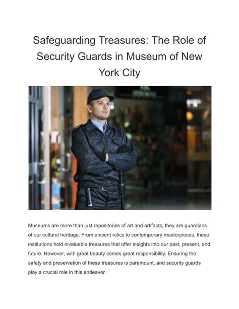 Ppt Safeguarding Treasures The Role Of Security Guards In Museum Of