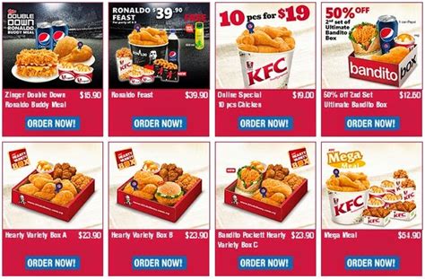 KFC Menu And Price List Latest Singapore 2020 Fast Food Menu Prices