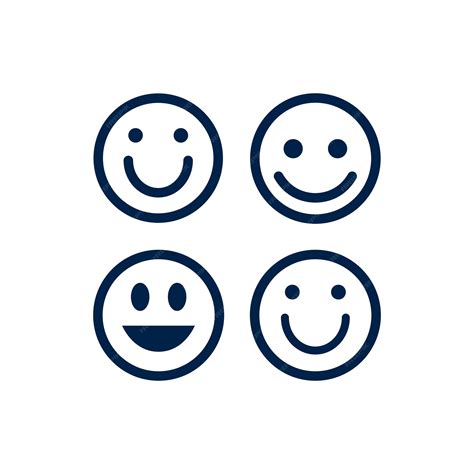 Premium Vector Emoticon Happy Smile Icon Flat Vector Simple Isolated