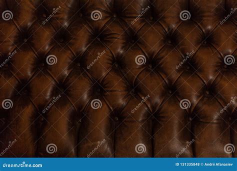 Luxury Brown Leather Sofa Background Texture Horizontal Image Stock