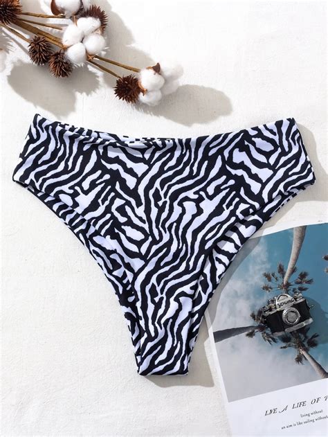 Bragas Bikini De Rayas De Cebra Blanco Y Negro Yaxa Store