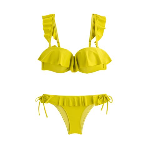 Bikini à volants L été s annonce haut en couleurs avec Oysho Elle