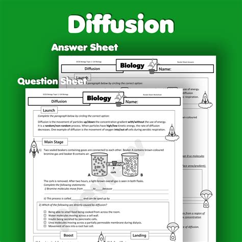 Diffusion Home Learning Worksheet Gcse Uk