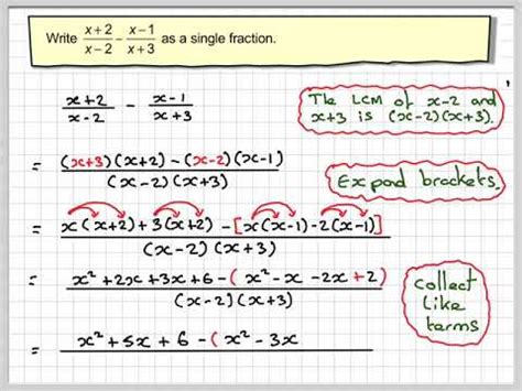 Writing As A Single Fraction With X In Both The Numerator And