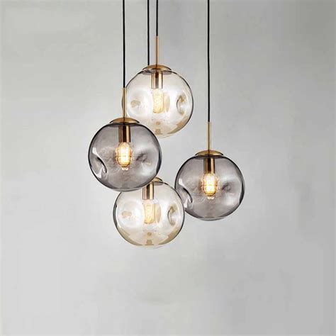 Modern Glass Globe Pendant Light Ball Shape Lampshade Hotel Home Living Room Ceiling Hanging ...