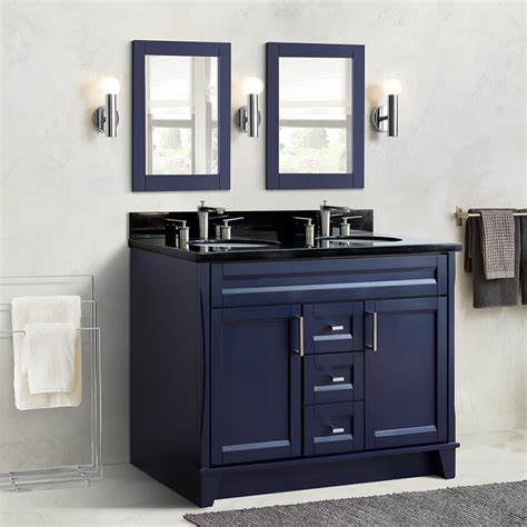 48 Double Sink Vanity In Blue Finish With Countertop And Sink Options