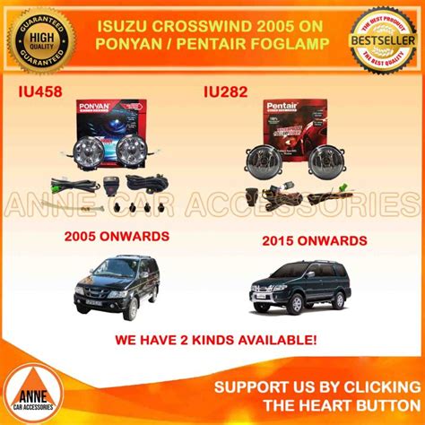 Pentair Foglamp Set Isuzu Crosswind Panther 2015 2016 2017 2018 2019