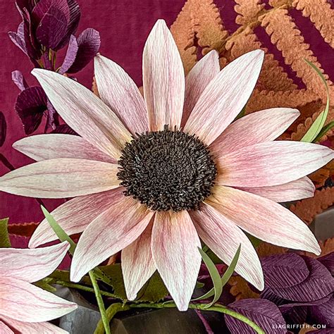 Crepe Paper Plum Sunflower Member Make Workshop Lia Griffith