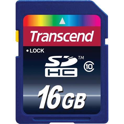 Transcend 16GB SDHC Memory Card Class 10 TS16GSDHC10 B H Photo