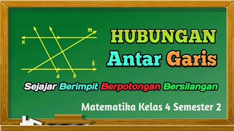 Hubungan Antar Garis Matematika Kelas 4 Sdmi Semester 2 Kurikulum 2013 Youtube