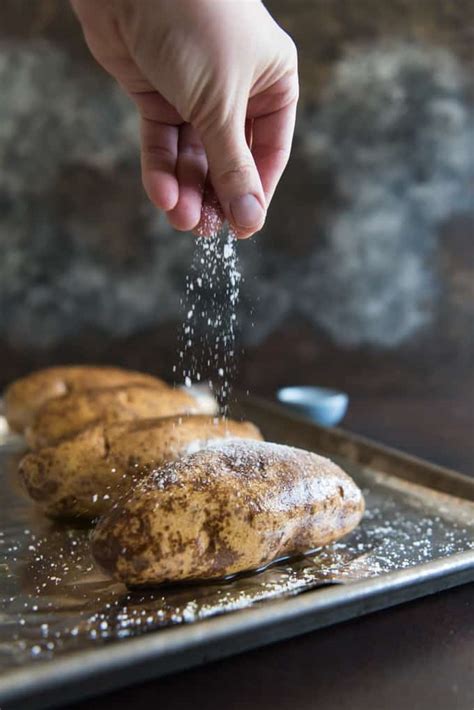 Salt Crusted Baked Potatoes with Roasted Garlic & Rosemary Butter ...