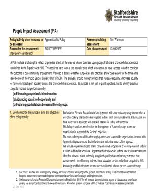 Fillable Online Prevent And Protect People Impact Assessment Pia