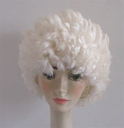 White Feather Hat White Feather Wig Feather Wig Feather Etsy