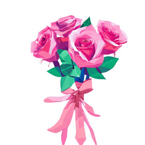 Beautiful Pink Rose Bouquet · Creative Fabrica