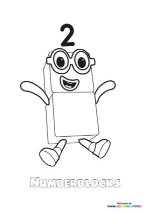 Number 2 Numberblocks - Coloring Pages for kids