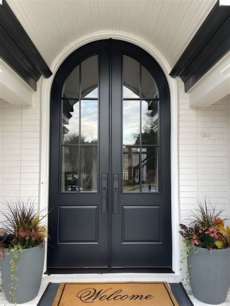 Custom Modern French Arched Double Entry Doors Masterpiece Doors