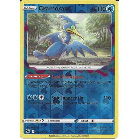 Pokemon Trading Card Game 050 196 Cramorant Reverse Holo SWSH 11