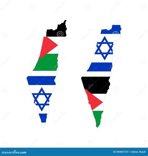 Map with Flag Texture of Israel and Palestine. Palestine and Israel Flag Stock Illustration ...