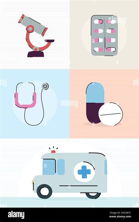 set of five medical items Stock Vector Image & Art - Alamy