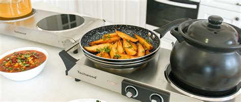 Amazon Hot Plate Techwood 1800W Dual Electric Stoves Countertop Stove Double Burner For